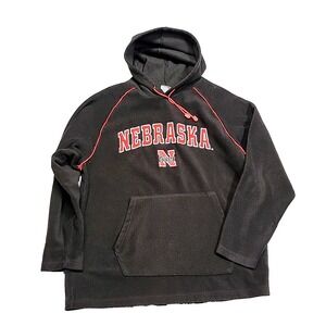 Vintage Foot Locker Nebraska Cornhuskers Embroidered Fleece Hoodie Men's Large